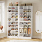 30 Pairs Tall Shoe Cabinet, 10 Tiers White Wooden Shoe Storage Rack for Closet, Entryway - 10-tier