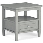 WYNDENHALL Norfolk SOLID WOOD 20 inch Wide Rectangle Transitional End Side Table - 20 inch Wide