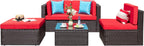 VONGRASIG 5 Piece All-Weather Patio Furniture Set with Ottoman