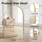 Bathroom Arch Aluminum Wall Mirror Vanity Mirrors