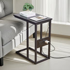 Javlergo Set of 2 C-Shaped Sofa Side Table, Small End Table for Living Room, Narrow Bedside/TV Tray Table
