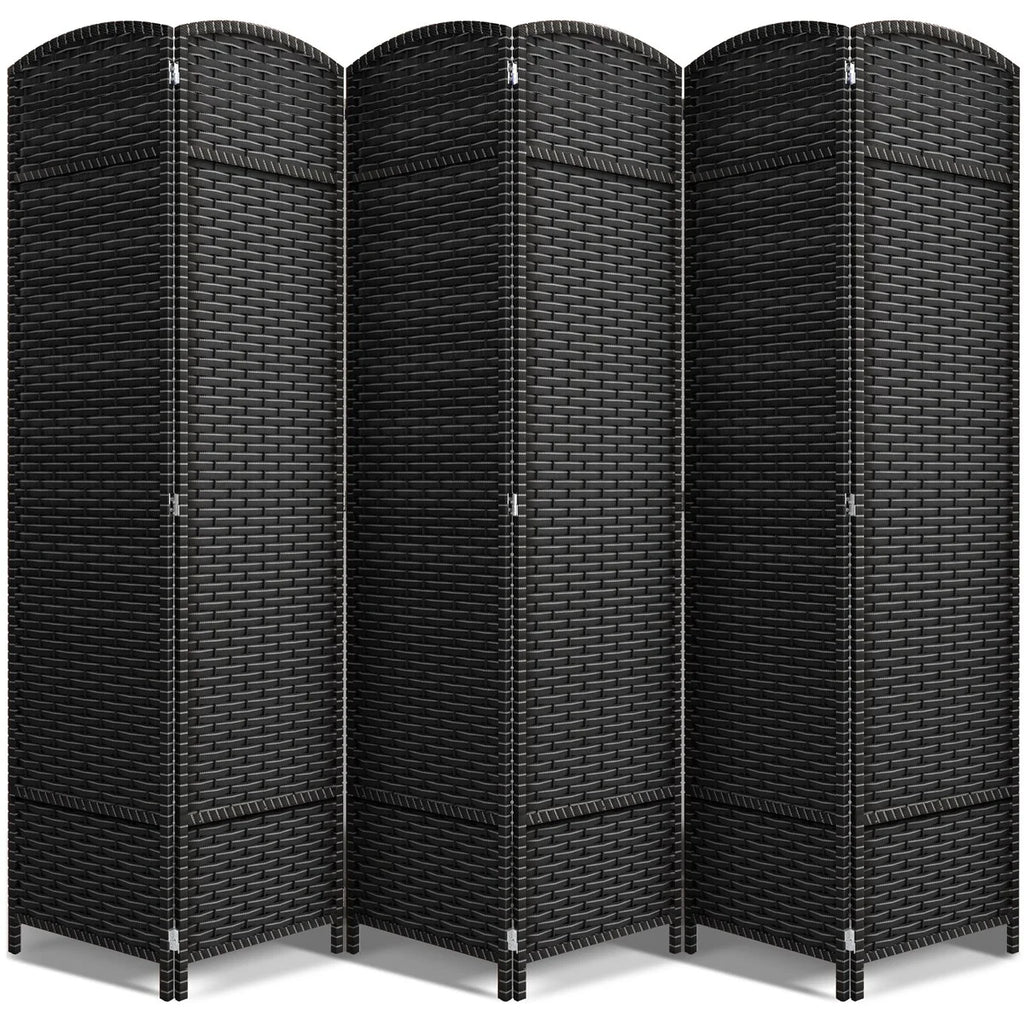 Sorbus 6 Panel Room Divider Tall Privacy Partition Screen Extra Wide Double Hinged Mesh Hand-Woven Folding Wall Divider - 6ft