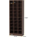 30 Pairs Tall Shoe Cabinet, 10 Tiers White Wooden Shoe Storage Rack for Closet, Entryway - 10-tier