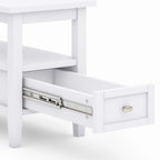 WYNDENHALL Norfolk SOLID WOOD 14 inch Wide Rectangle Transitional Narrow Side Table - 14 Inches wide