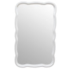 COZAYH Curved Scallop Wood Frame Accent Mirror