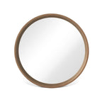 Classic Wooden Frame Farmhouse Round Wall Mirror