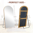Arched Full-Length Standing Wood Floor Mirror, Wall Mirror