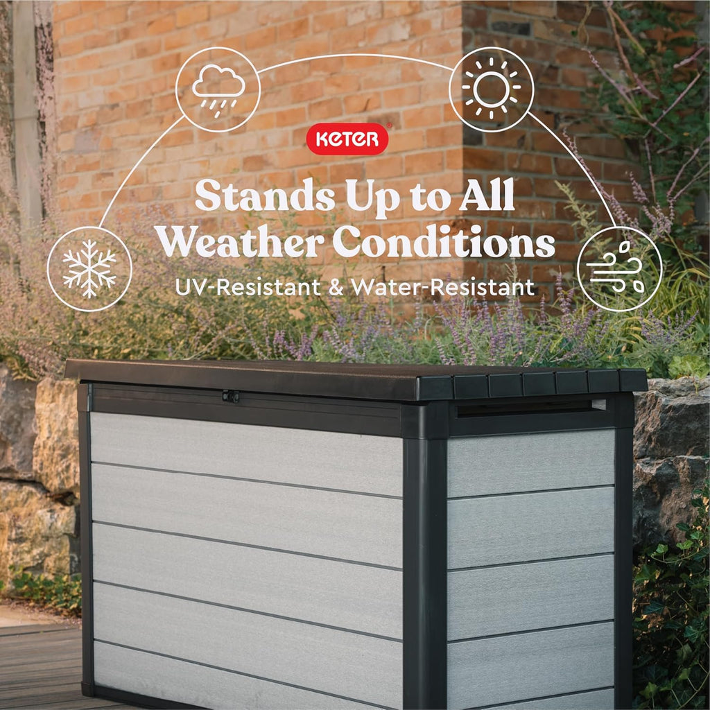 KETER Denali 200 Gallon Resin Deck Box for Outdoor Storage