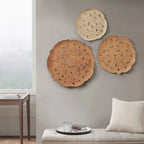 Madison Park Rosalie Textured Feather 3-piece Metal Disc Wall Decor Set