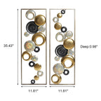 Set of 2 Modern Multi-Color Abstract Metal Wall Decor Panels