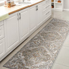 JONATHAN Y Brandy Bohemian Medallion Low-Pile Machine-Washable Cream/Terra Area Rug