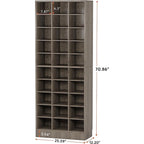 30 Pairs Tall Shoe Cabinet, 10 Tiers White Wooden Shoe Storage Rack for Closet, Entryway - 10-tier