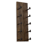 Rustic State 5 Bottle Wood Wall Mounted Wine Bottle Rack in Walnut