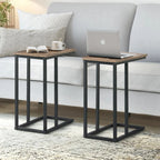 Javlergo Set of 2 C-Shaped Sofa Side Table, Small End Table for Living Room, Narrow Bedside/TV Tray Table