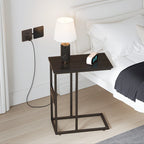 Javlergo Set of 2 C-Shaped Sofa Side Table, Small End Table for Living Room, Narrow Bedside/TV Tray Table