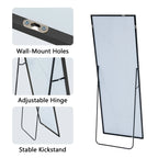 64x21 Full Length Floor Mirror with Stand Aluminum Alloy Frame,Wall-Mounted Mirror
