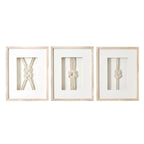 American Art Decor Naut Shore Framed Nautical Knots Wall Decor in Natural 3-piece set