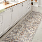 JONATHAN Y Brandy Bohemian Medallion Low-Pile Machine-Washable Cream/Terra Area Rug