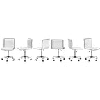 BOSSIN Adjustable Home Office Chair, Mid-Back Armless Ribbed Swivel Task Chair,Vanity Chair for Small Space, Livingroom Make-up