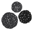 Madison Park Rosalie Textured Feather 3-piece Metal Disc Wall Decor Set