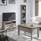Wood Bookcase Tall Narrow Corona Collection | Furniture Dash