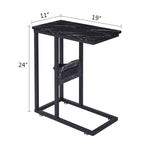 Javlergo Set of 2 C-Shaped Sofa Side Table, Small End Table for Living Room, Narrow Bedside/TV Tray Table