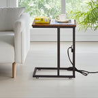 Javlergo Set of 2 C-Shaped Sofa Side Table, Small End Table for Living Room, Narrow Bedside/TV Tray Table