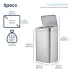 NINESTARS 13 Gallon Touchless Motion Sensor Trash Can
