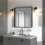 TOOLKISS Aluminum Alloy Round Corner Frame Vanity Mirror
