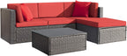 DEVOKO 5 Pieces All-Weather Patio Furniture Set with Cushions