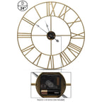 Sorbus Large Decorative Wall Clock, Analog Metal Clock, 24 Round (Gold)