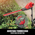 Alloyman 20V MAX Pole Hedge Trimmer with 2 Packs 2.0Ah Batteries & Charger