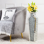 Tall Crushed Diamond Floor Vase