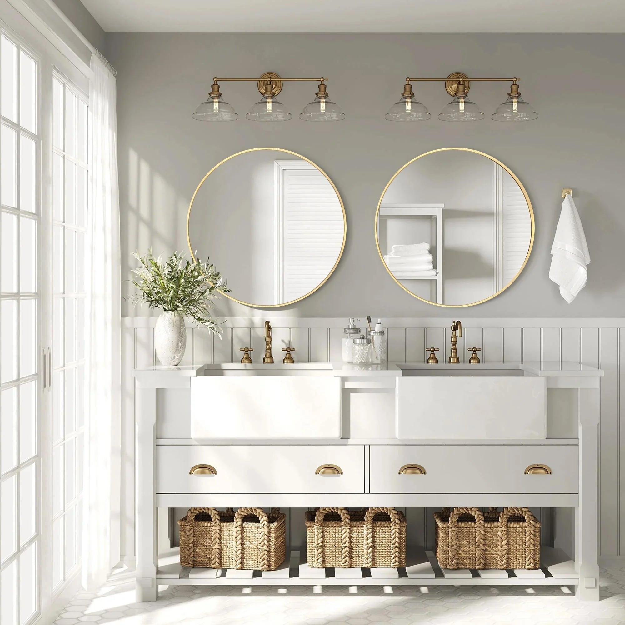 Modern Bathroom Wall Mounted Round Vanity Mirror
