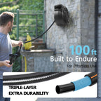 Hose Reel 1/2 in x 100 ft, 180�� Swivel Wall-Mounted Garden Hose Reel