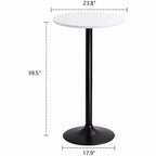 Homall Bistro Pub Table Round Bar Height Cocktail Table Metal Base MDF Top Obsidian Table with Black Leg 23.8inch Top - N/A