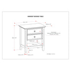 WYNDENHALL Halifax SOLID WOOD 24 inch Wide Bedside Nightstand Table