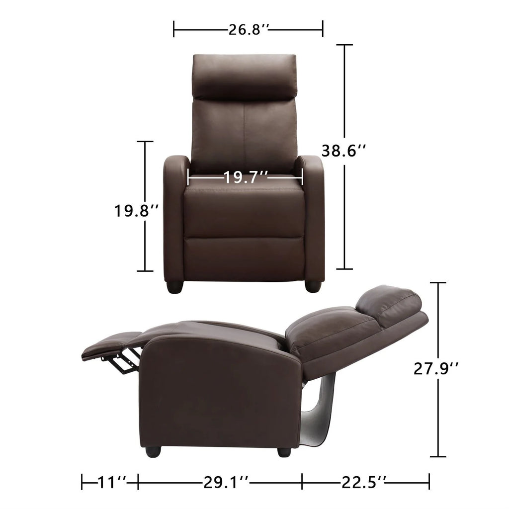 Homall Recliner Chair PU Leather Single Living Room Sofa Recliner