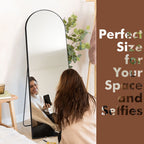 64x21 Full Length Floor Mirror with Stand Aluminum Alloy Frame,Wall-Mounted Mirror