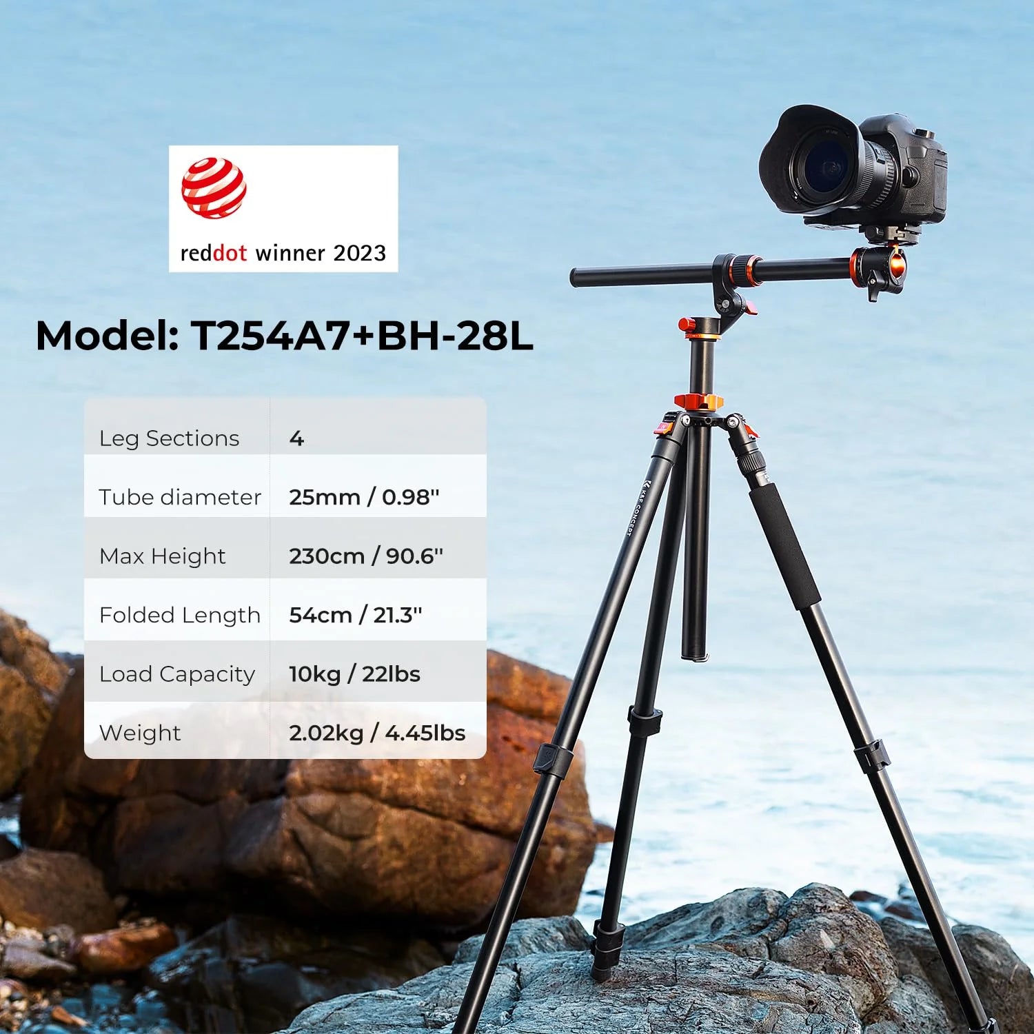 K&F CONCEPT 90'' Ultra High Camera Tripod with Metal Ball Head