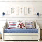American Art Decor Naut Shore Framed Nautical Knots Wall Decor in Natural 3-piece set