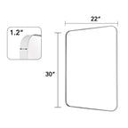 Wall Mirror Vanity Mirror Bathroom Mirror with Round Corner (1 Piece)