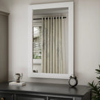Modern Wall Mirrors, Rectangular Mirror with Wood Framed, Bathroom Mirror Barn Mirror Barn Door Mirror with Multi Size