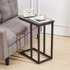Javlergo Set of 2 C-Shaped Sofa Side Table, Small End Table for Living Room, Narrow Bedside/TV Tray Table