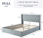 ALLEWIE Queen Size Lift Up Storage Bed with Wingback Headboard
