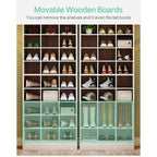 30 Pairs Tall Shoe Cabinet, 10 Tiers White Wooden Shoe Storage Rack for Closet, Entryway - 10-tier