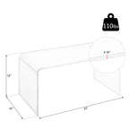 HomCom 32 Long Rectangle All Acrylic 20mm Thick Waterfall Coffee Table, Clear