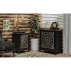 COZAYH Farmhouse Fully-Assembled Nightstand with 2-Drawer, Flower Motif End Table for Small Spaces, French Country