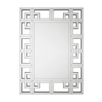 Large Wall Art Mirror Decor Silver Accent Geometric Frame