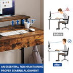 Moasis Small Computer Desk with Fabric Drawers and Monitor Stand